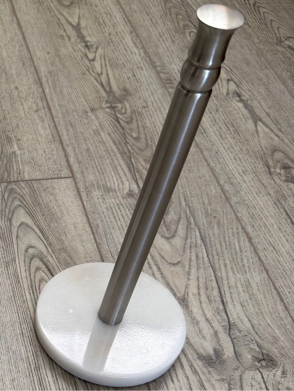 Stainless Steel and White Marble Paper Towel Holder - Sleek Kitchen Stand (3)